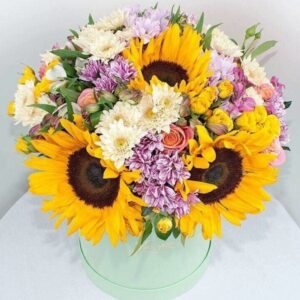 sunflowers-hat-box